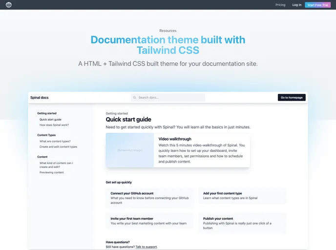 screenshot of Docs Template