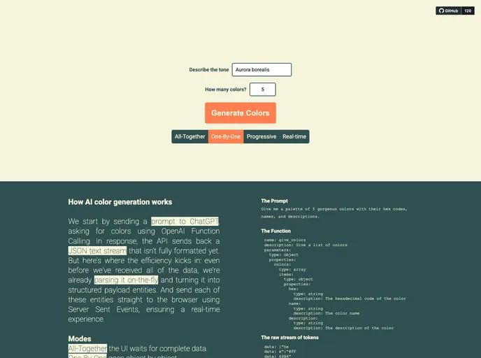 screenshot of Openai Partial Stream