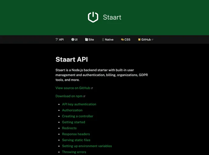 screenshot of Api
