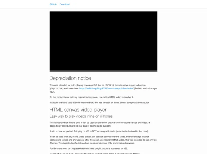 screenshot of Html Canvas Video Player