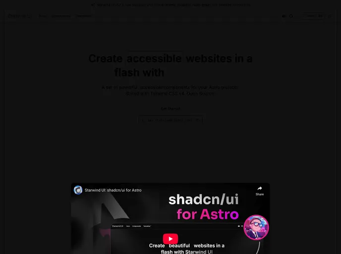 screenshot of Starwind UI