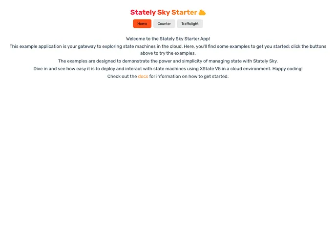 screenshot of Sky Starter App