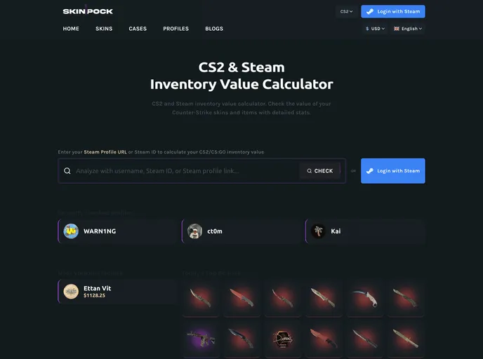 screenshot of Steam Inventory Next.js
