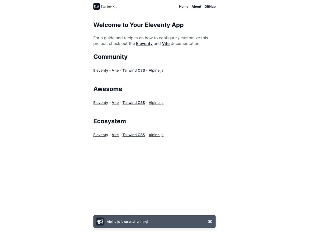 screenshot of 11st Starter Kit