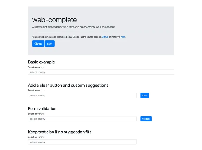 screenshot of Web Complete