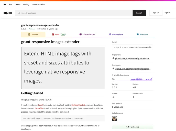 screenshot of Grunt Responsive Images Extender