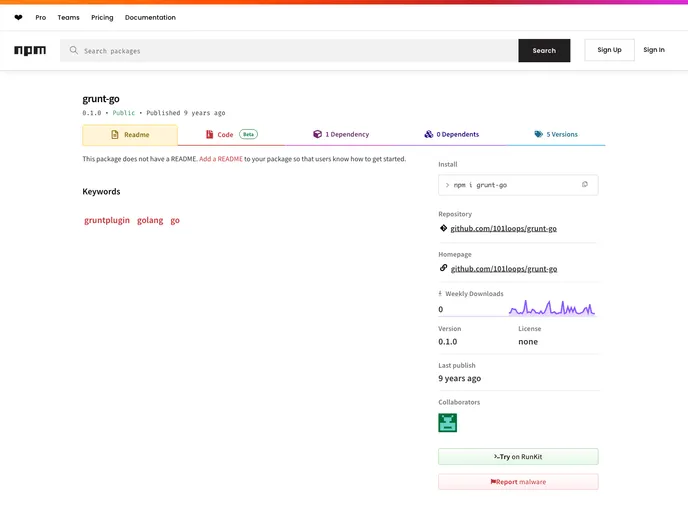 screenshot of Grunt Go