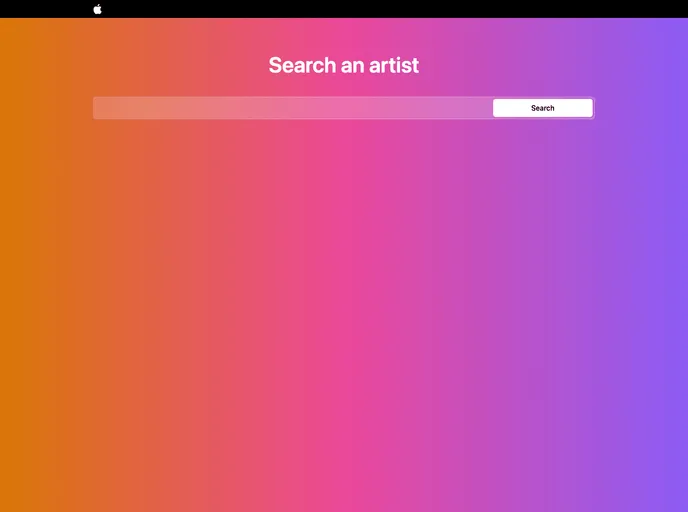 screenshot of Sveltekit Itunes Search