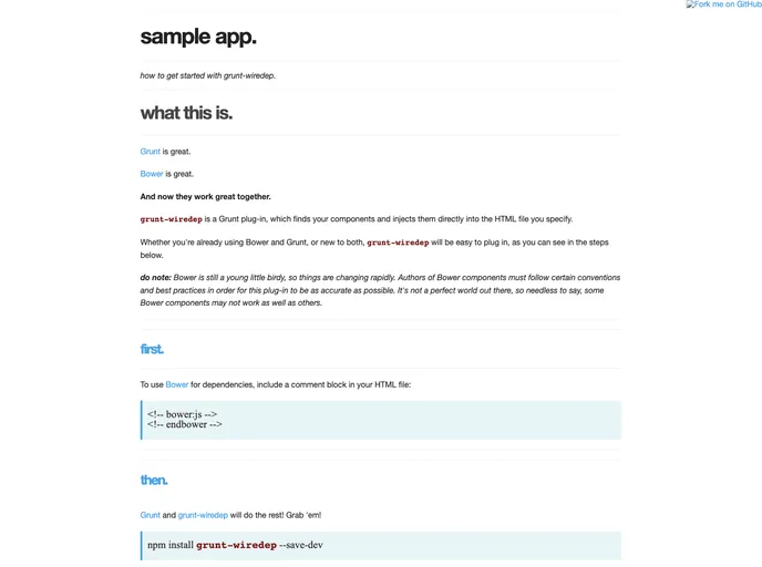 screenshot of Grunt Wiredep