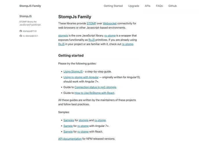 screenshot of Ng2 Stompjs