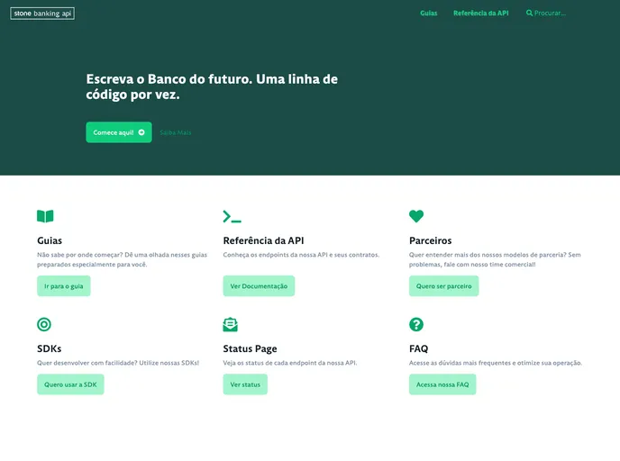 screenshot of Stone Api Docs