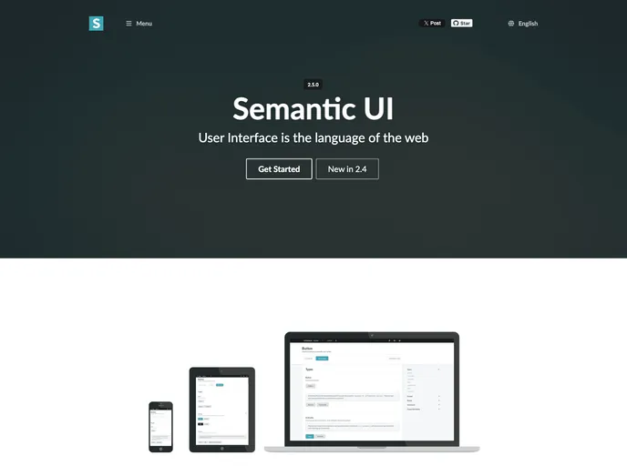 screenshot of Semantic UI Sketch