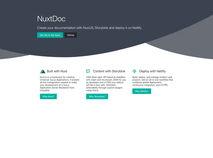 screenshot of Nuxtdoc