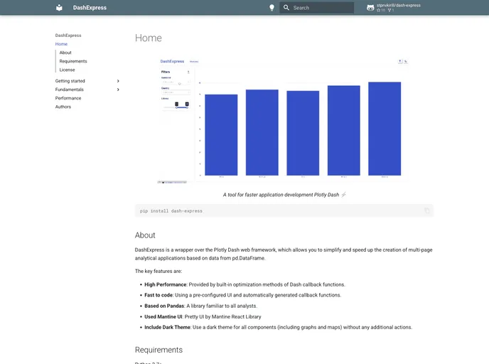 screenshot of Dash Express
