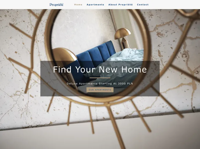 screenshot of Real Estate Website