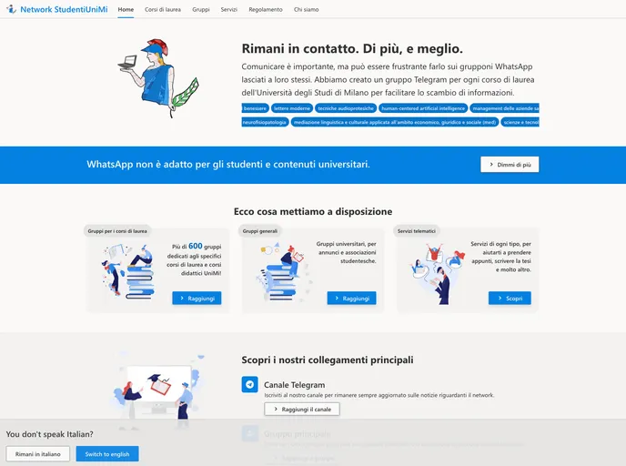 screenshot of Website