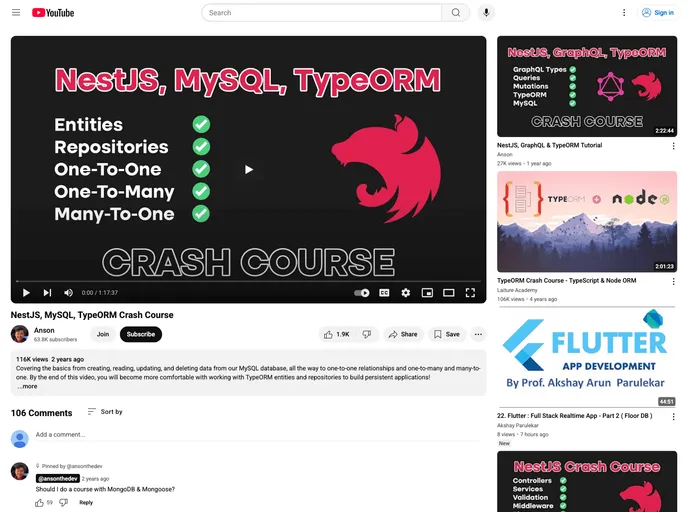 screenshot of Nestjs Typeorm Mysql Course Repository