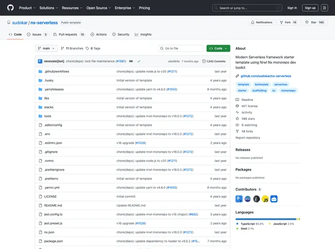 screenshot of Nx Serverless