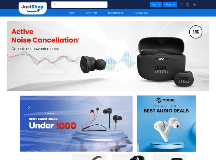 screenshot of JustShop.com