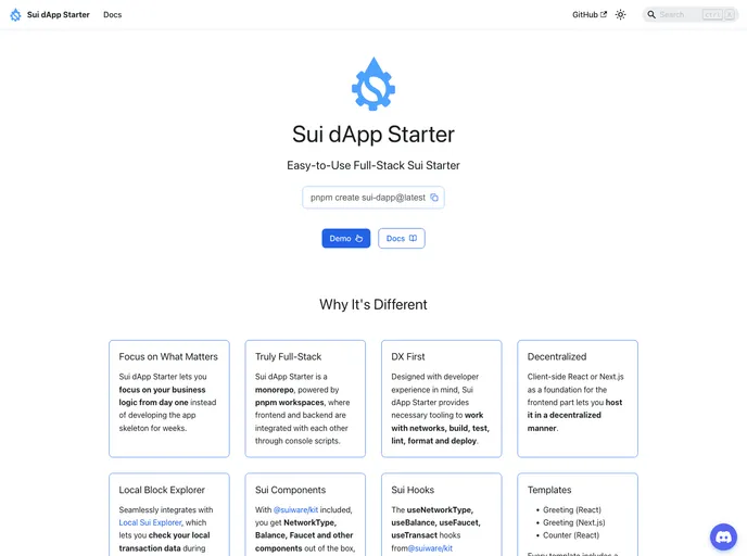 screenshot of Sui Dapp Starter
