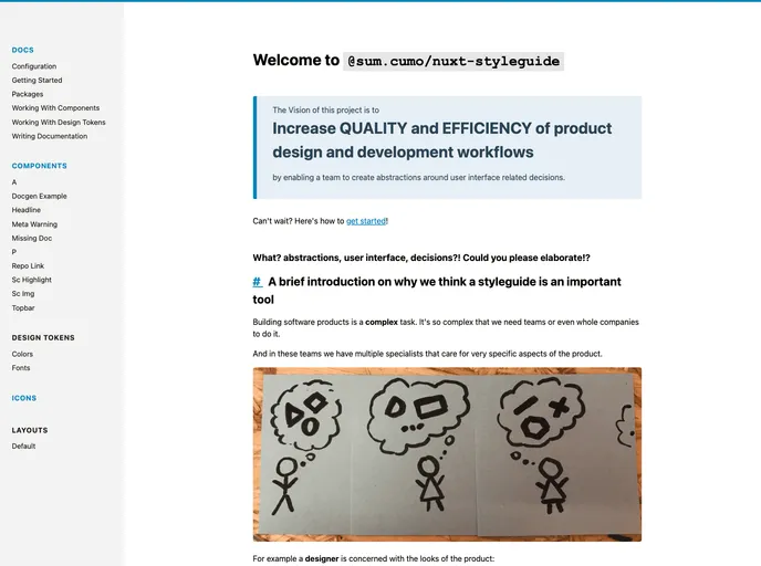 screenshot of Nuxt Styleguide