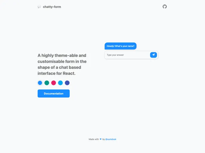 screenshot of Chatty Form