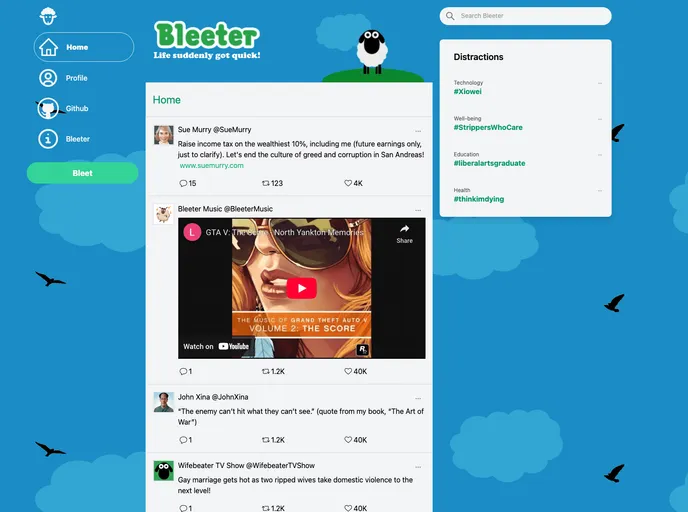 screenshot of Bleeter