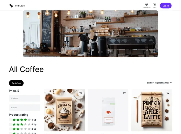 screenshot of Iced Latte Frontend