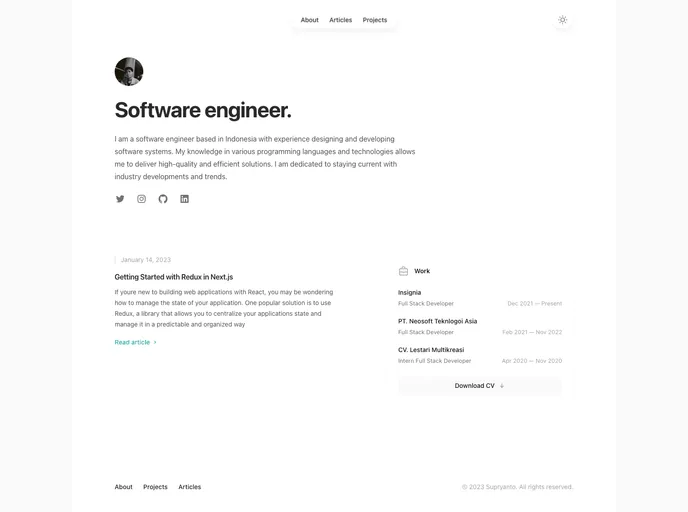 screenshot of Supryantowp Tech
