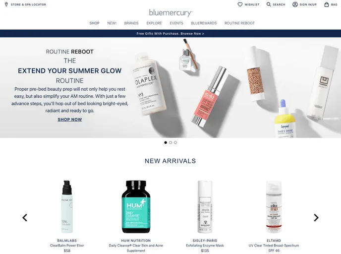 screenshot of Bluemercury.com Clone