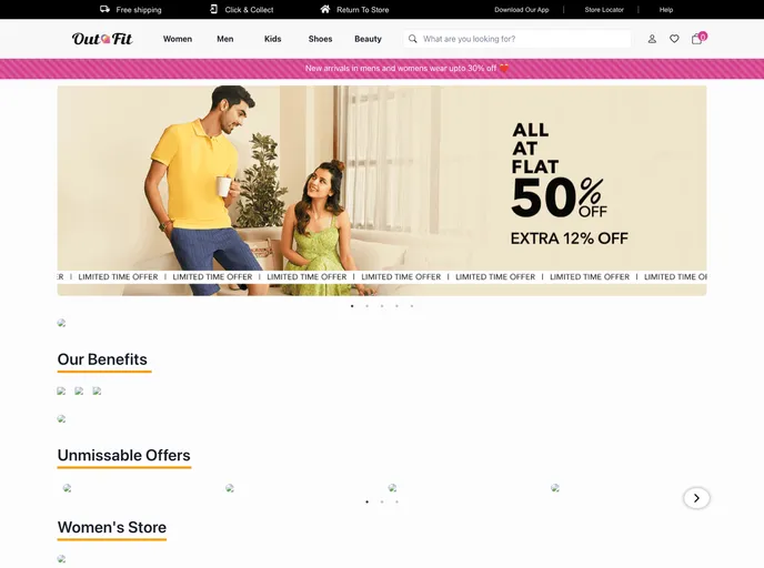 screenshot of Lifestyle Store Clone