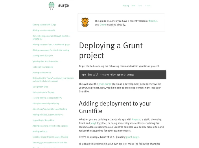 screenshot of Grunt Surge