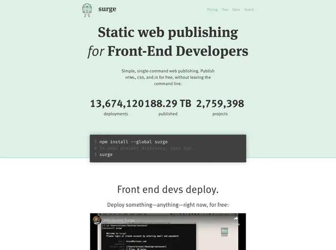 screenshot of Gulp Surge