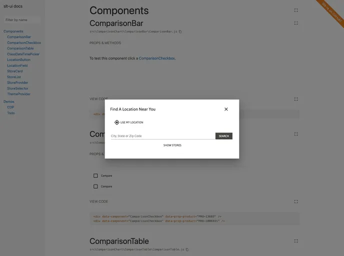 screenshot of Slt UI