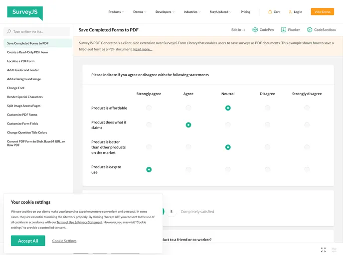 screenshot of Survey Pdf