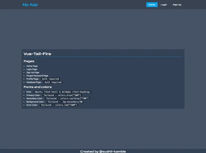 screenshot of Vue Tail Fire