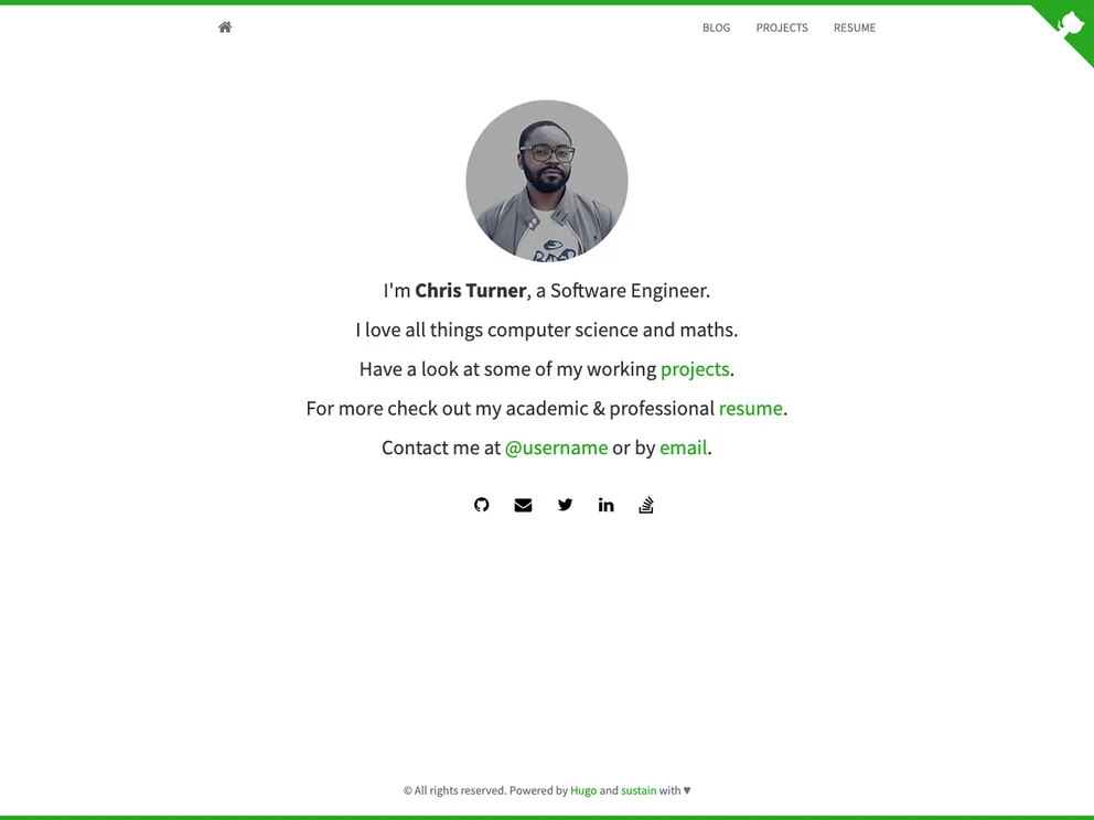 screenshot of Hugo Sustain