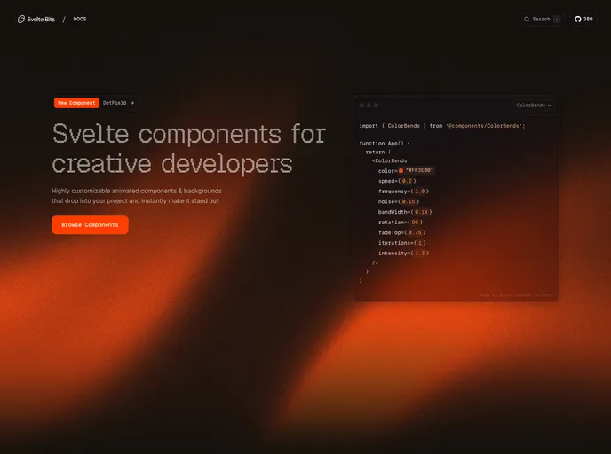 Svelte Bits screenshot