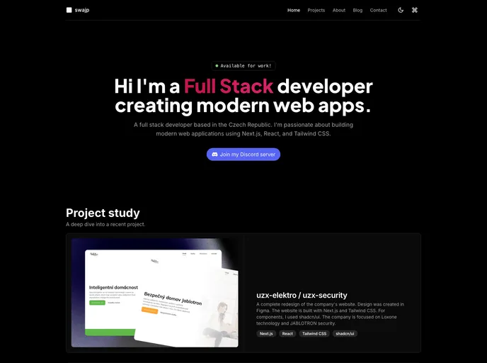 screenshot of Swajp.me Old