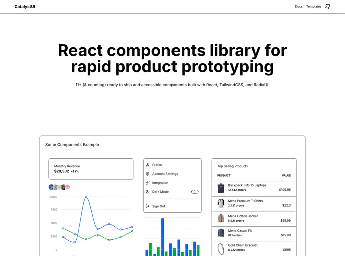 screenshot of CatalystUI