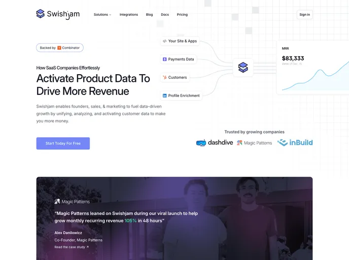 screenshot of Swishjam