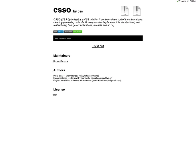 screenshot of Grunt Csso