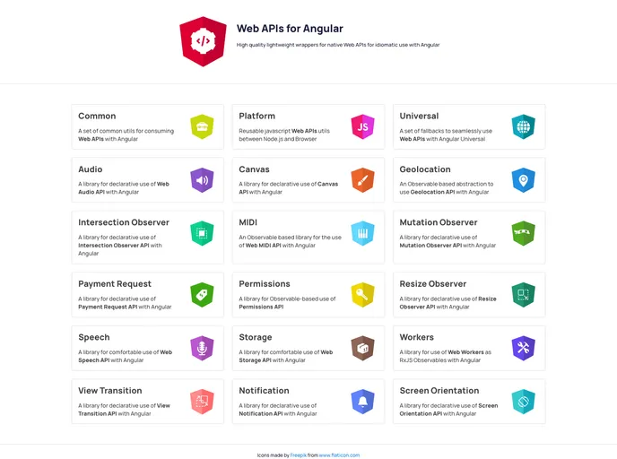 screenshot of Ng Web Apis