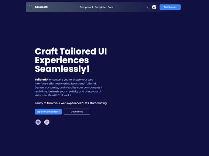 screenshot of TailoredUI