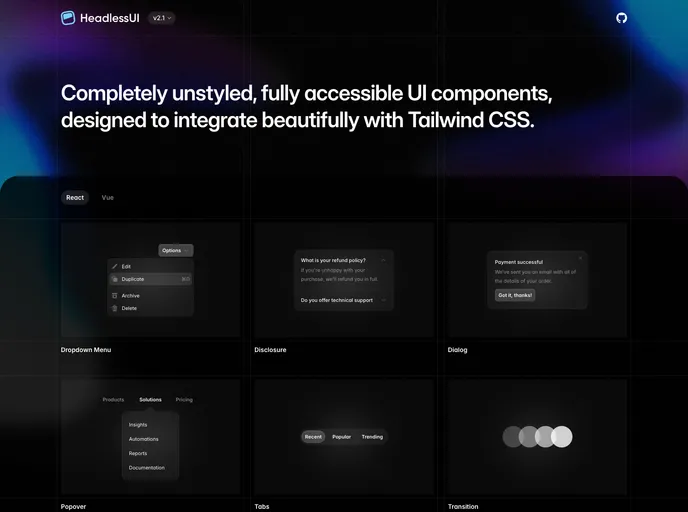 Headless UI screenshot