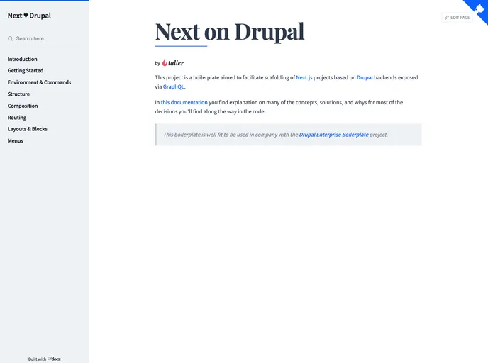 screenshot of Next On Drupal