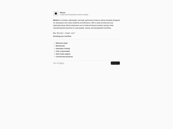 screenshot of Minimil