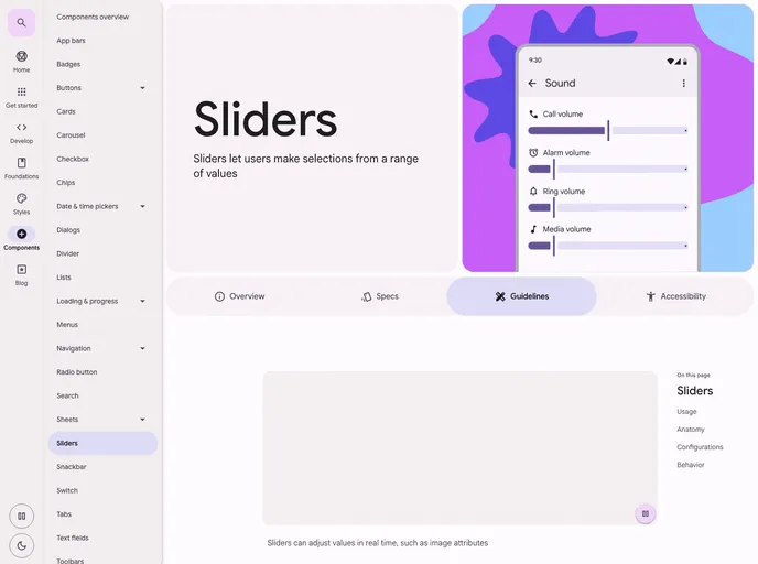 screenshot of Material UI Slider Label