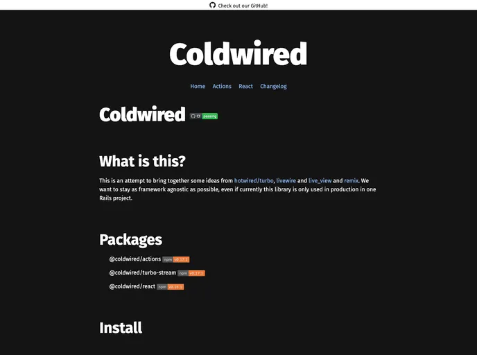 screenshot of Coldwired