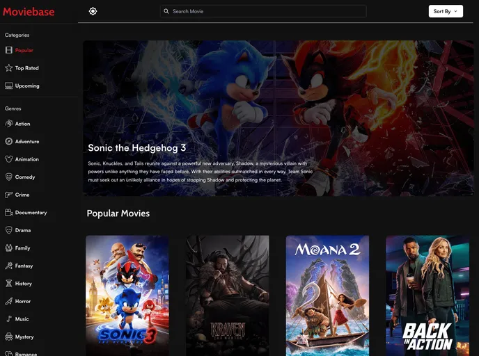 screenshot of Moviebase